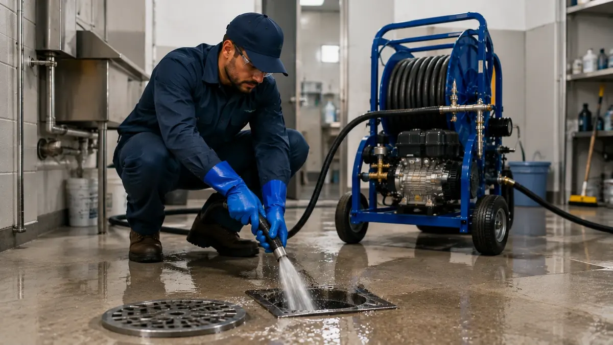 Floor Drain Hydro Jet Cleaning in Exeter