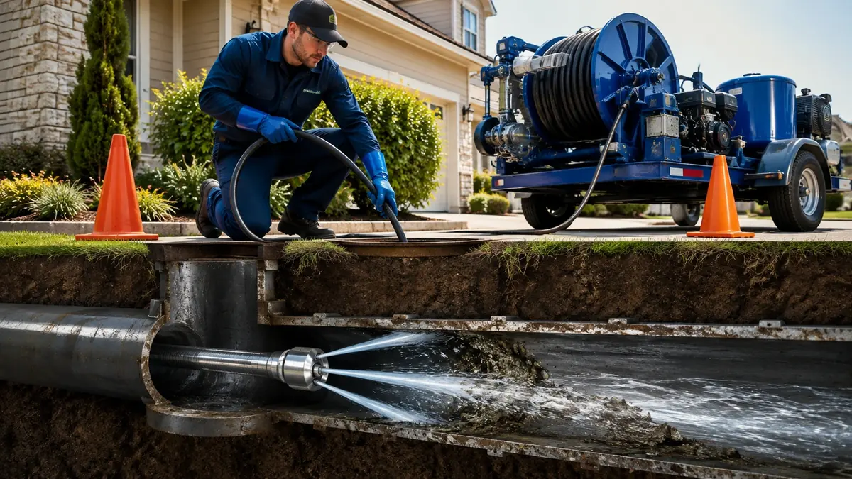Main Sewer Line Hydro Jet Cleaning in Exeter